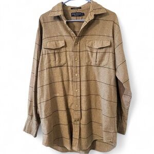 Daniel Cremieux Tan and Brown Plaid Button-Down Shirt